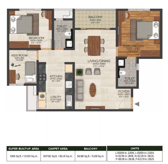 Other, brigade-cornerstone-utopia 3 Bedroom 1159 Sq.Ft. Apartment In Varthur Bangalore 8819647