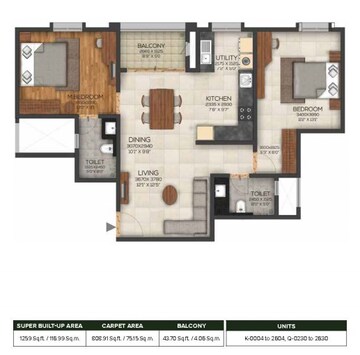  2 BHK Apartment at Brigade Cornerstone Utopia Tranquil Block, Varthur – for Sale