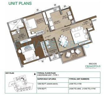 2 BHK Apartment For Resale in Brigade Cosmopolis Whitefield Bangalore  7991412