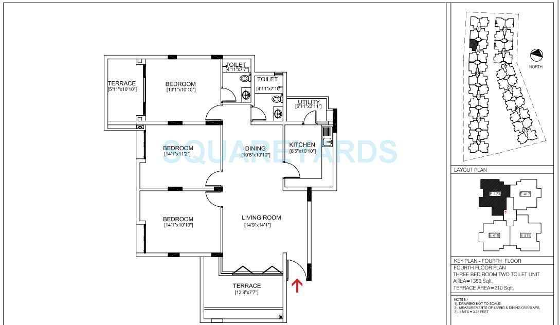  3 BHK Apartment at Brigade Courtyard, Jalahalli – for Rent