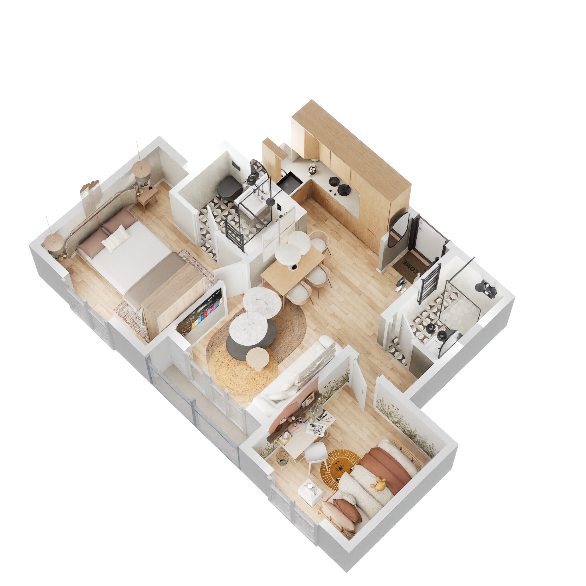 2 BHK 795 Sq. Ft. Apartment