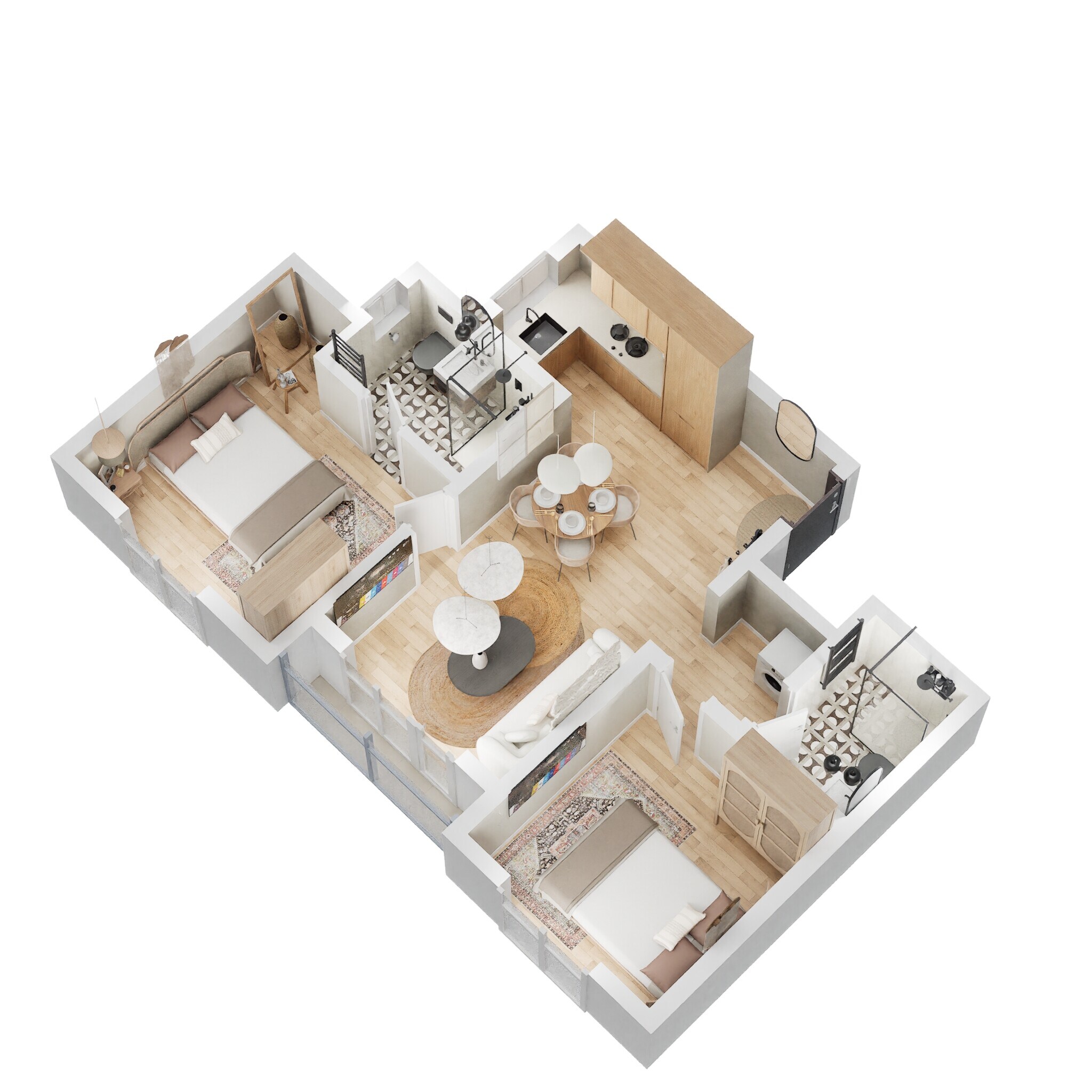 2 BHK 799 Sq. Ft. Apartment