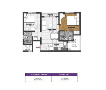  2 BHK Apartment at Brigade El Dorado, Bagaluru  – for Rent