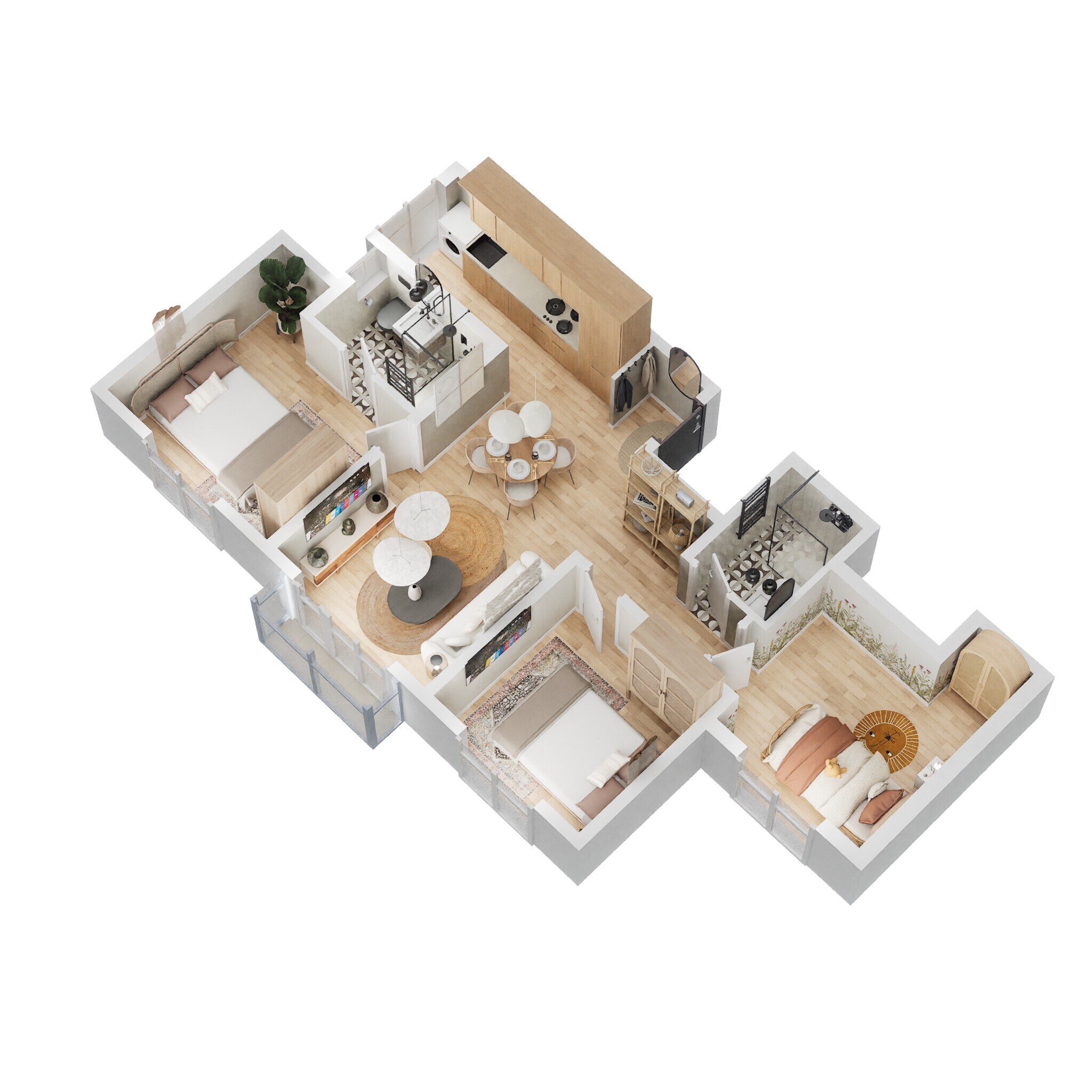 3 BHK 1068 Sq. Ft. Apartment