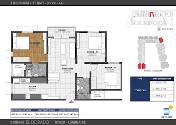  3 BHK Apartment at Brigade El Dorado Aurum, Bagaluru  – for Rent