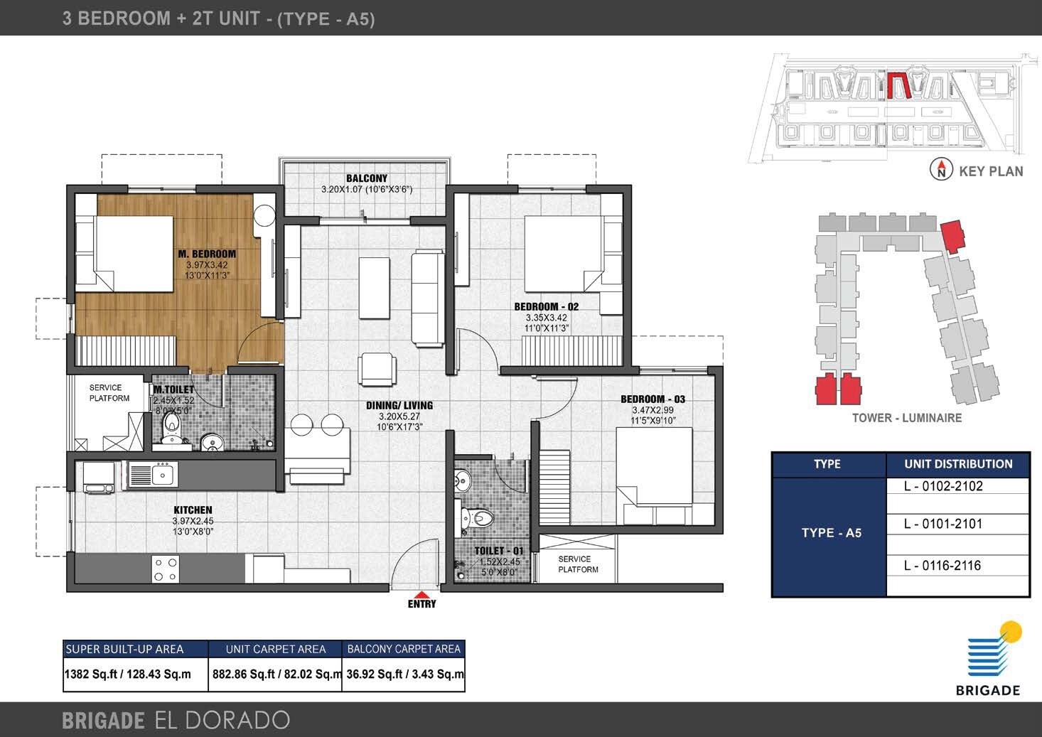 3 BHK 1382 Sq. Ft. Apartment