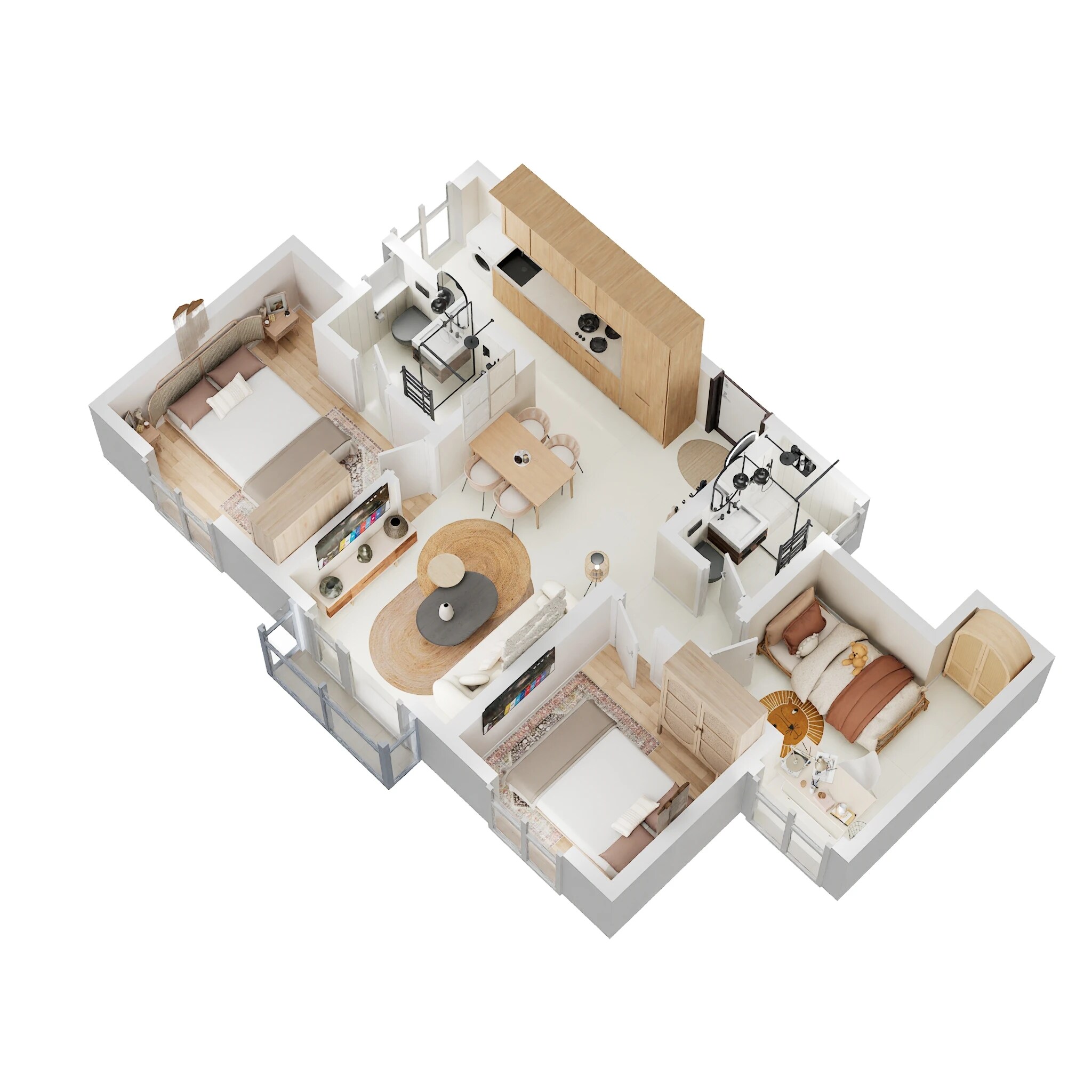 3 BHK 971 Sq. Ft. Apartment