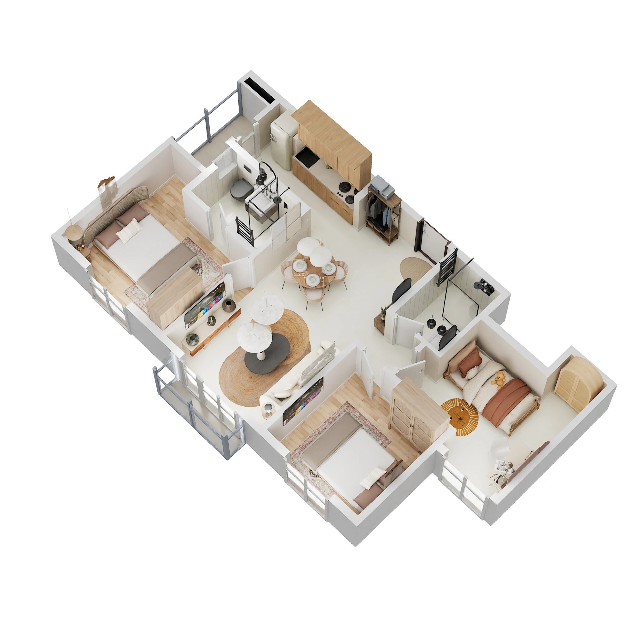 3 BHK 1043 Sq. Ft. Apartment