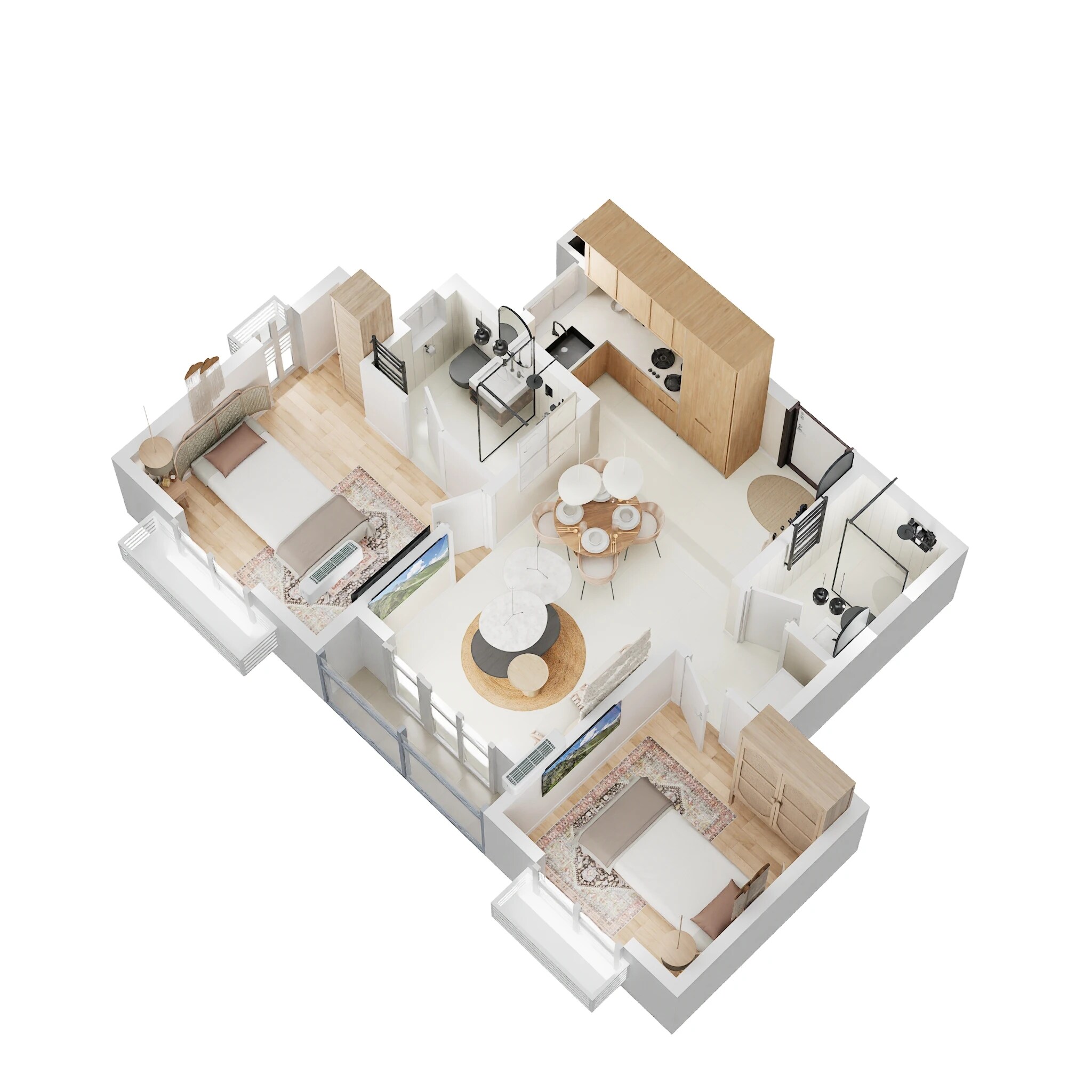 2 BHK 740 Sq. Ft. Apartment