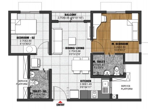  2 BHK Apartment at Brigade El Dorado Krypton , Huvinayakanahalli – for Sale