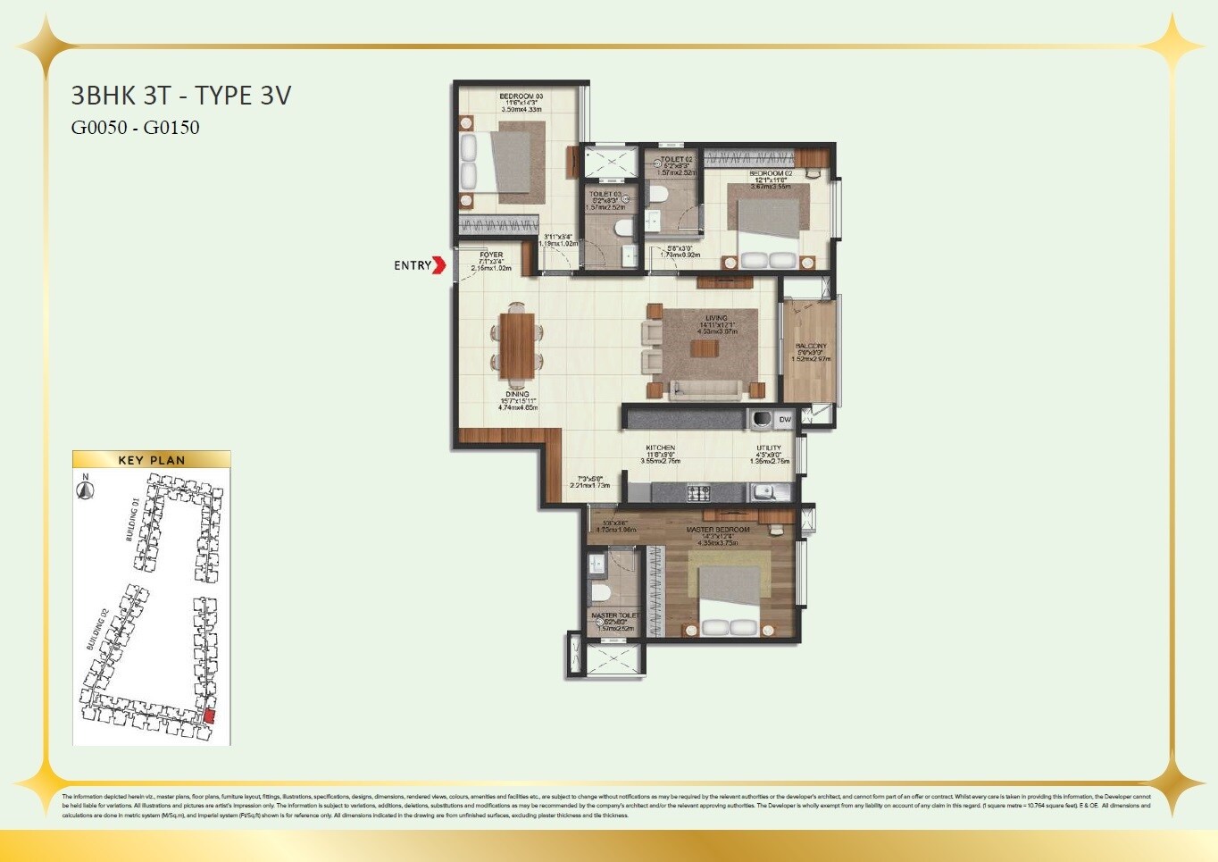 3 BHK 2000 Sq. Ft. Apartment