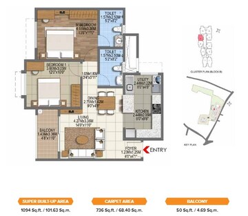  2 BHK Apartment at Brigade Komarla Heights, Padmanabha Nagar – for Sale