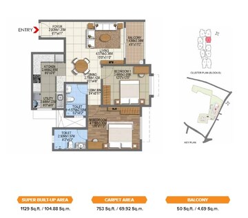  2 BHK Apartment at Brigade Komarla Heights, Padmanabha Nagar – for Sale