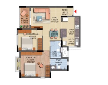  2 BHK Apartment at Brigade Laguna, Hebbal – for Sale