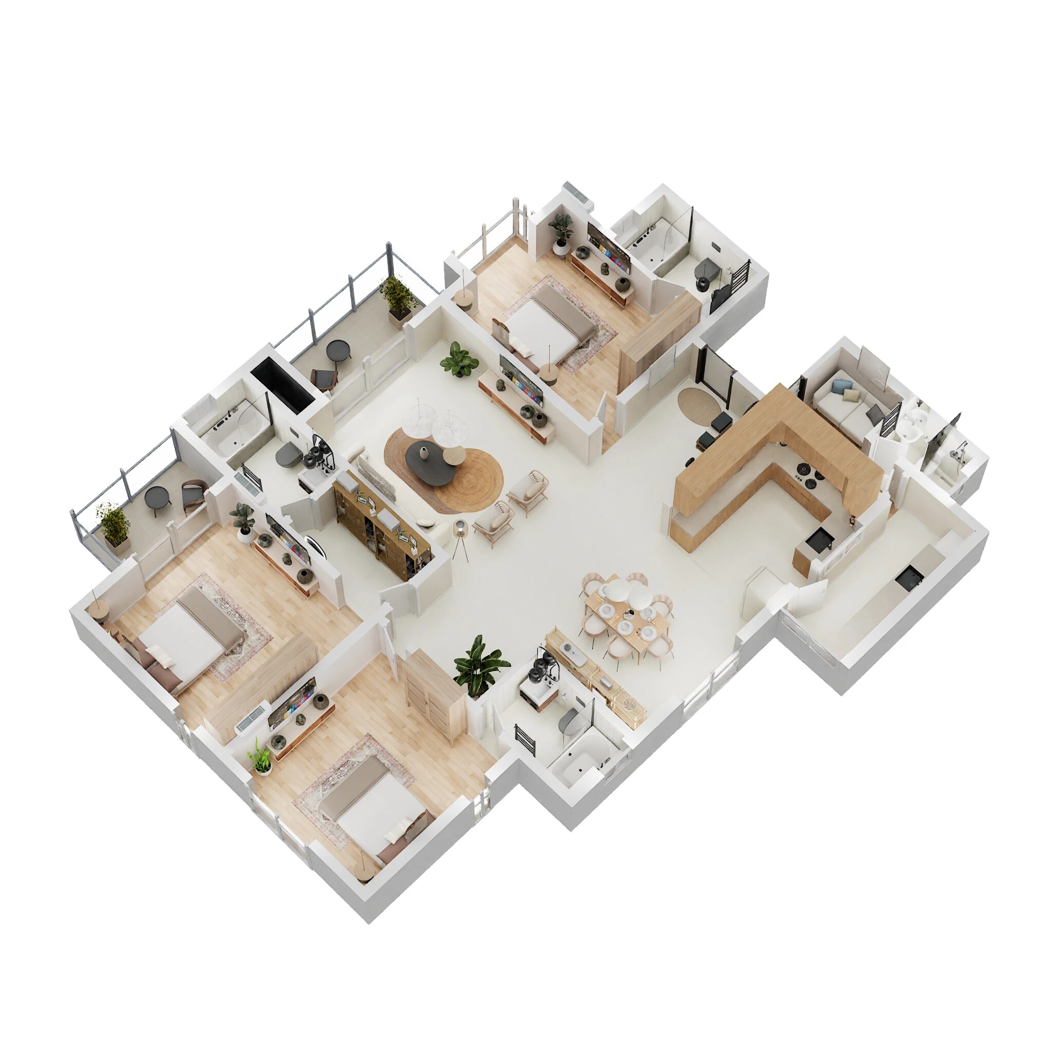 Floor plan of 3 BHK 1888 Sq. Ft. Apartment in Brigade Laguna, Bangalore