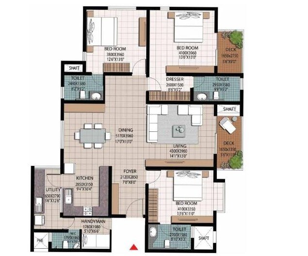 Other, brigade-laguna 3 Bedroom 1888 Sq.Ft. Apartment In Hebbal Bangalore 9099346