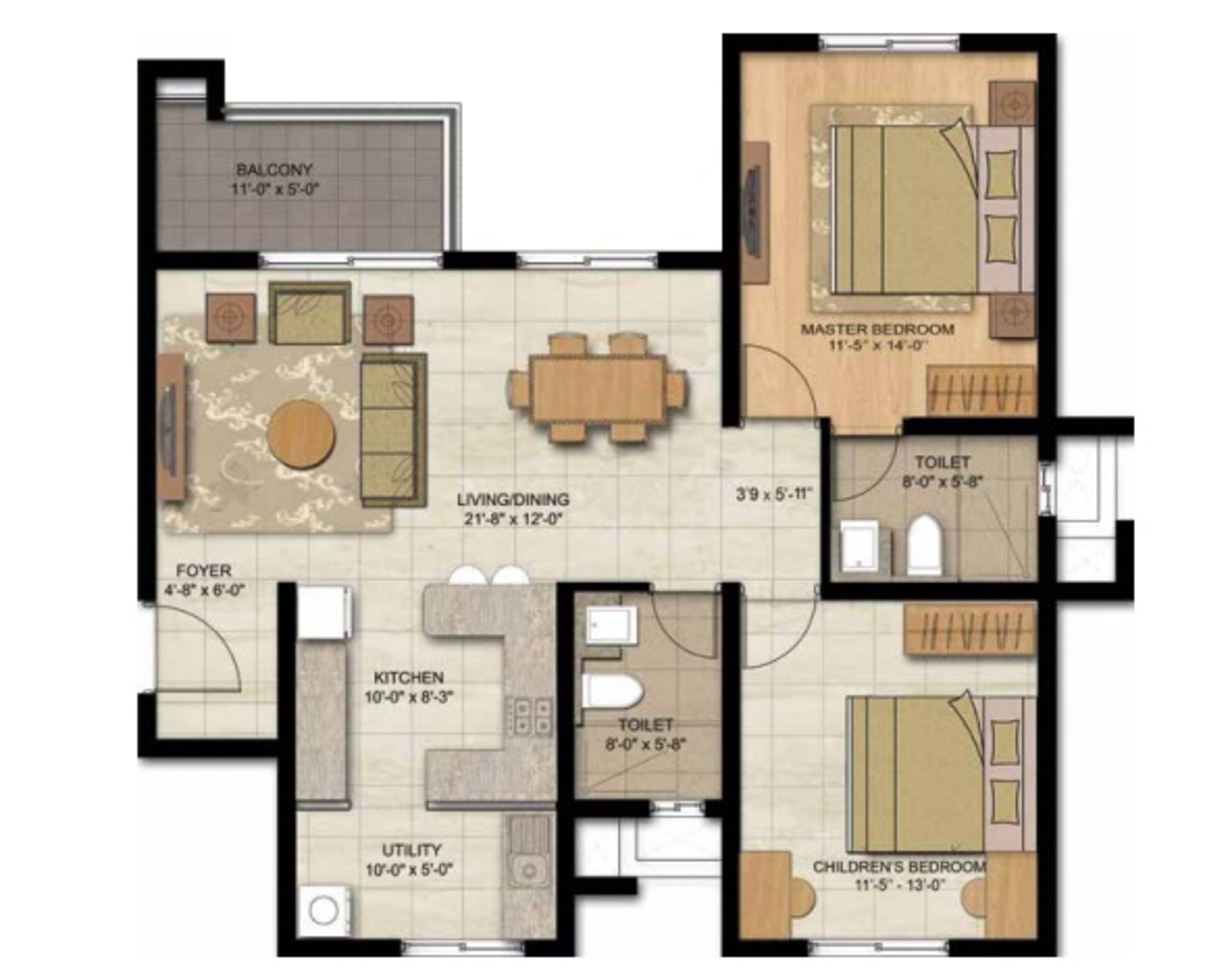 brigade lakefront apartment 2 bhk 1150sqft 20214908134957