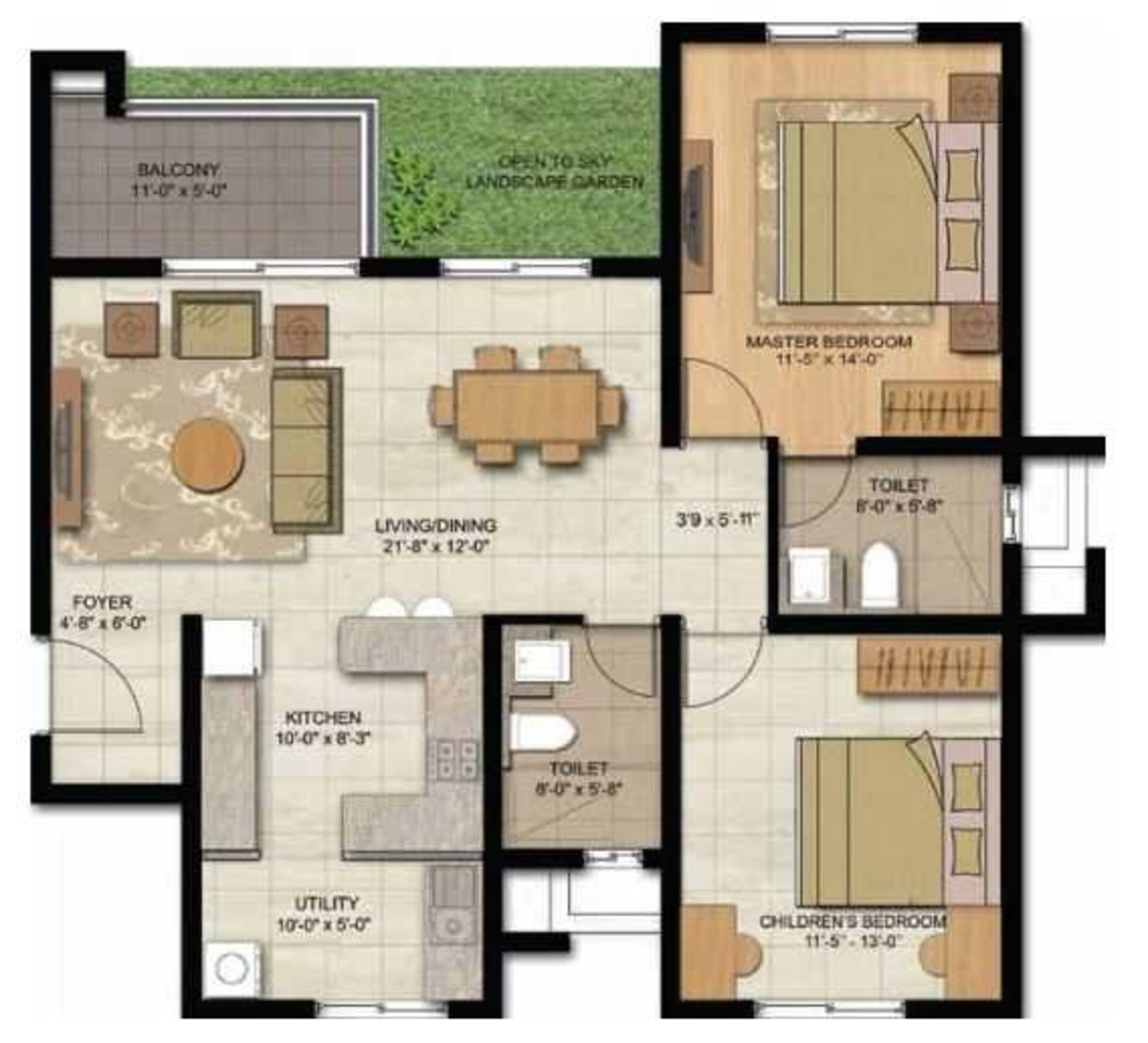 brigade lakefront apartment 2 bhk 1170sqft 20205527115533