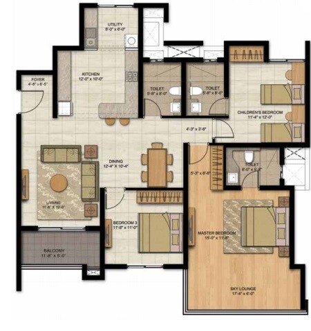 3 BHK 1660 Sq. Ft. Apartment