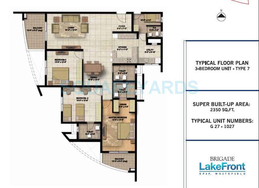 Brigade Lakefront in Whitefield, Bangalore 95.00 Lac Floor Plans