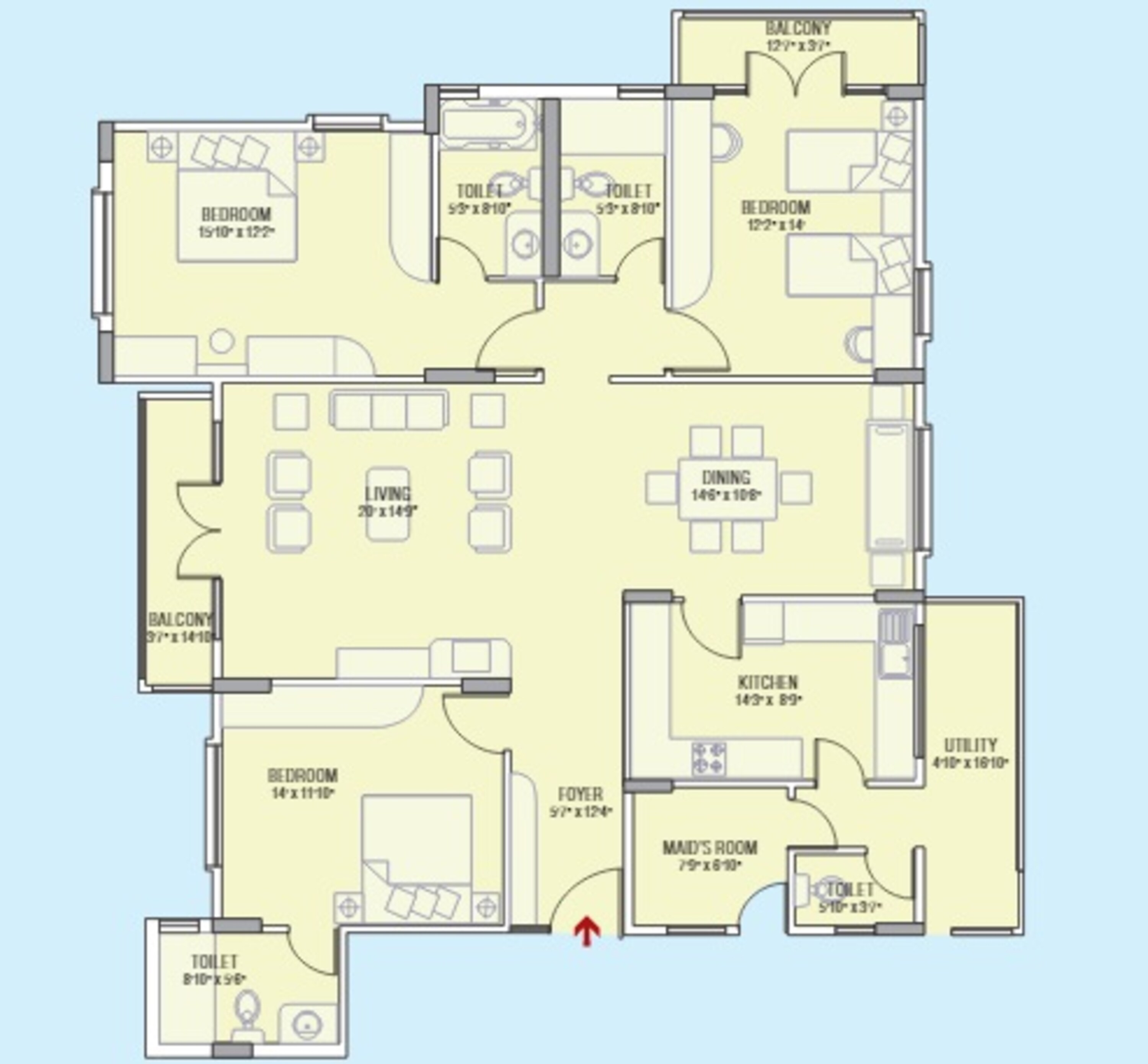 brigade lakeview apartment 3 bhk 2813sqft 20212305152303