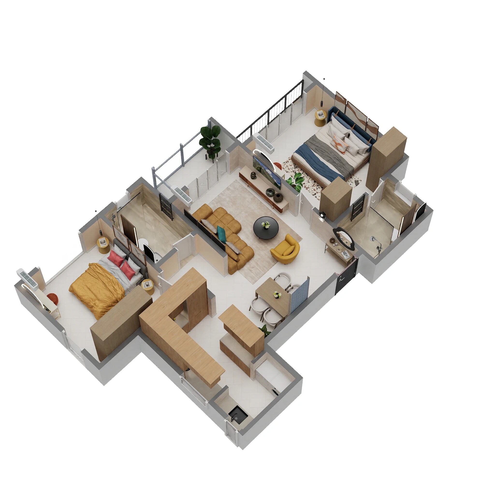 2 BHK 1150 Sq. Ft. Apartment