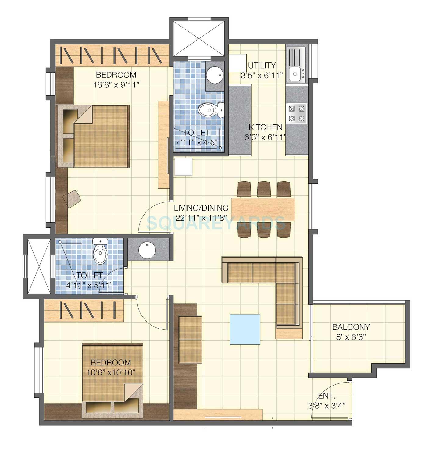 brigade meadows apartment 2bhk 1120sqft1