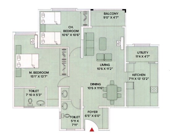 2 BHK 1320 Sq. Ft. Apartment