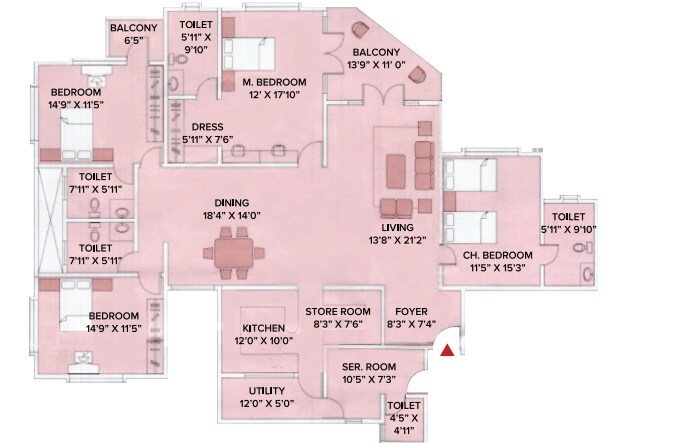 4 BHK 3020 Sq. Ft. Apartment