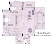 Brigade Millennium Jacaranda 2 BHK Layout