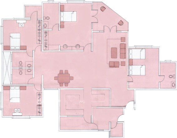 Floor plan of 4 BHK 2980 Sq. Ft. Apartment in Brigade Millennium Laburnum, Bangalore