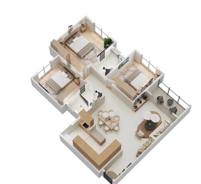 3 BHK 1495 Sq. Ft. Apartment in Brigade Nanda Heights