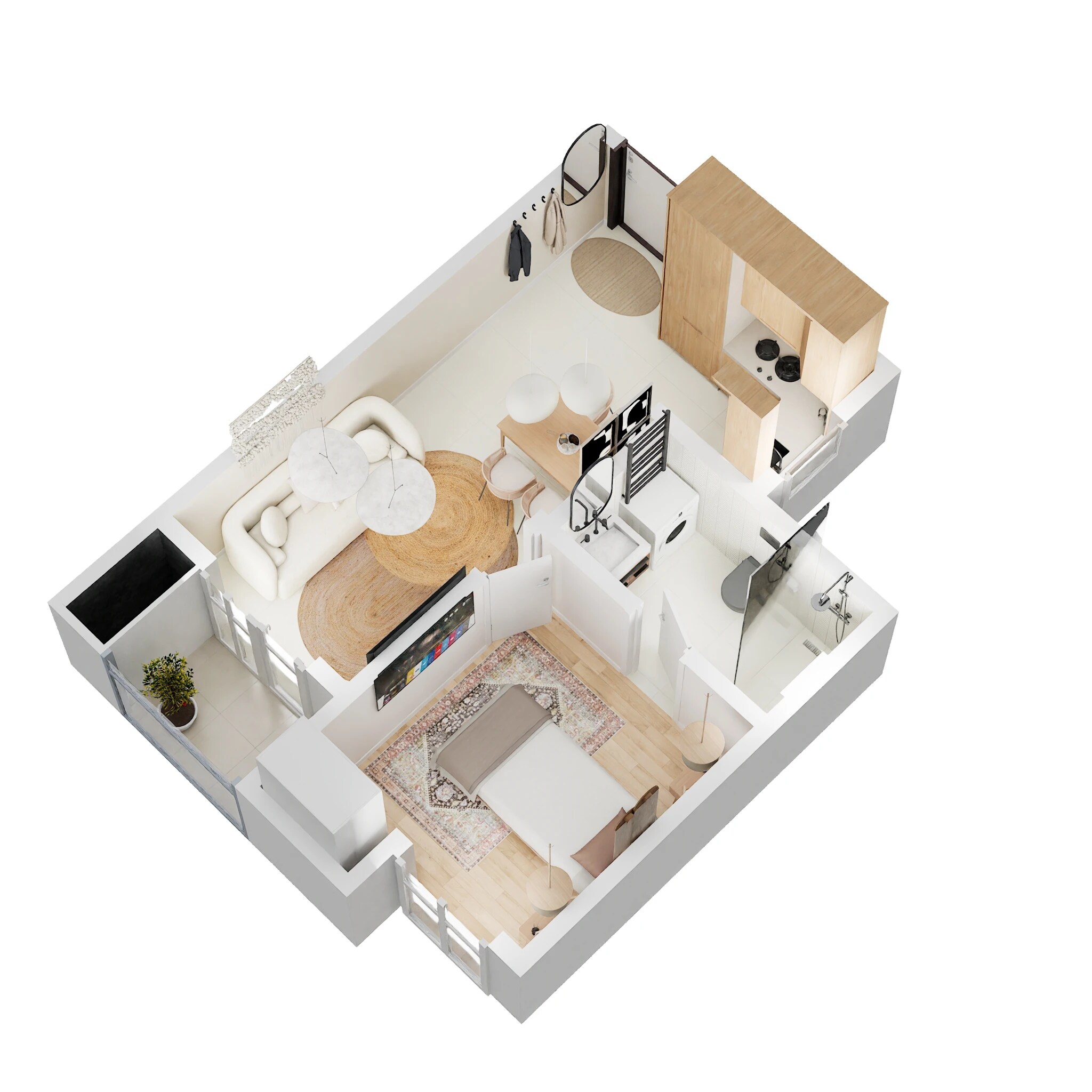 1 BHK 613 Sq. Ft. Apartment