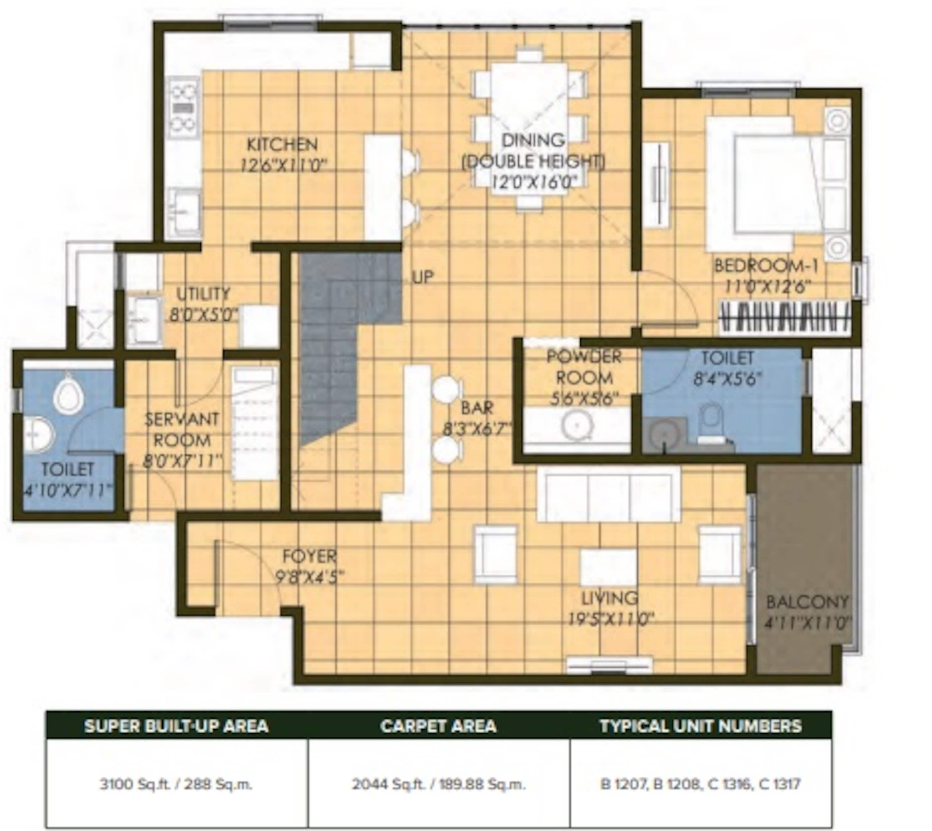 brigade orchards juniper apartment 3 bhk 3100sqft 20211730141739
