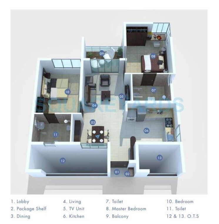 Other, brigade-orchards-parkside 2 Bedroom 1400 Sq.Ft. Apartment In Devanahalli Bangalore 9365532