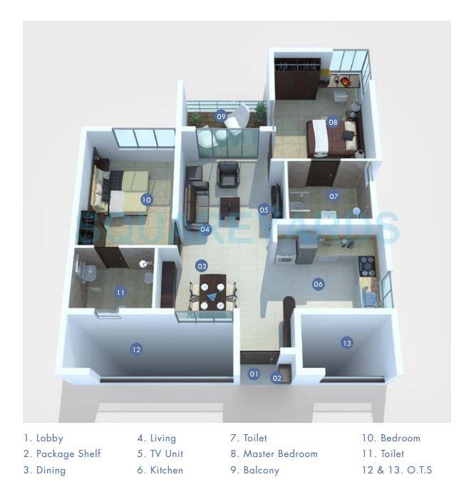 brigade orchards parkside apartment 2bhk 1380sqft2