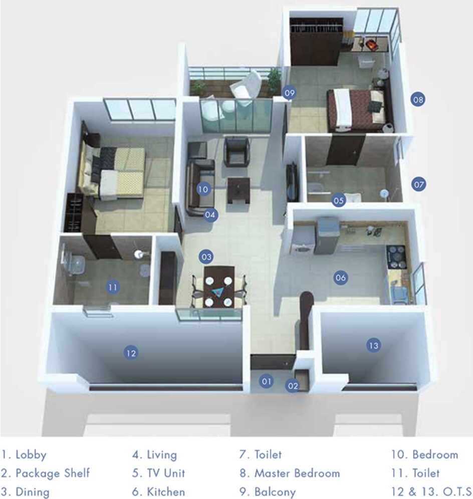 2 BHK 1490 Sq. Ft. Apartment
