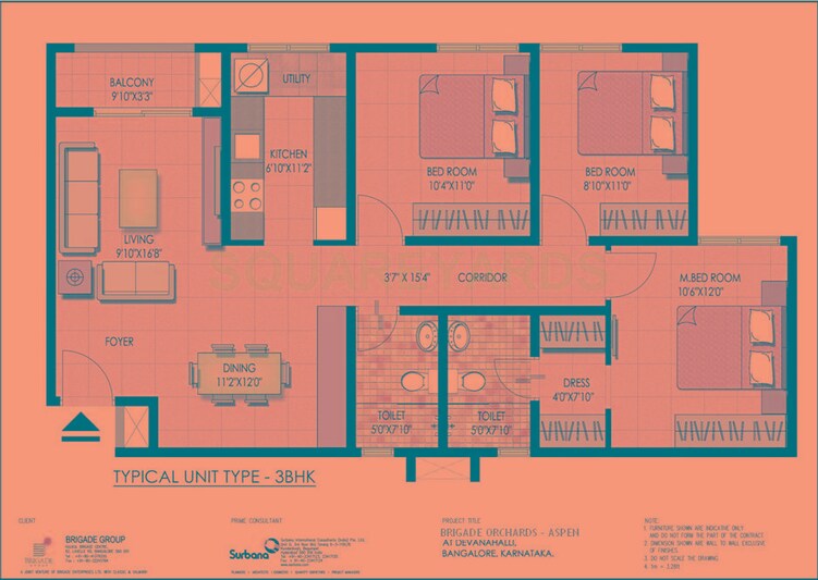 brigade orchards value homes apartment 3bhk 1200sqft1