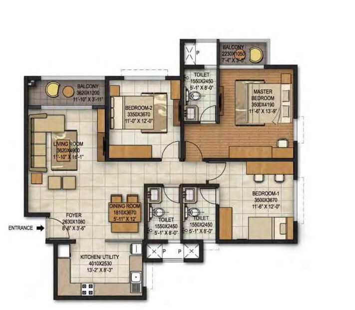 3 BHK 1584 Sq. Ft. Apartment