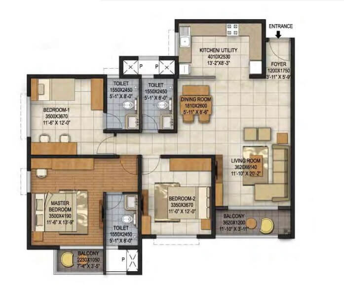 brigade panorama apartment 3bhk 1640sqft1