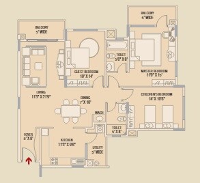 3 BHK 1640 Sq. Ft. Apartment