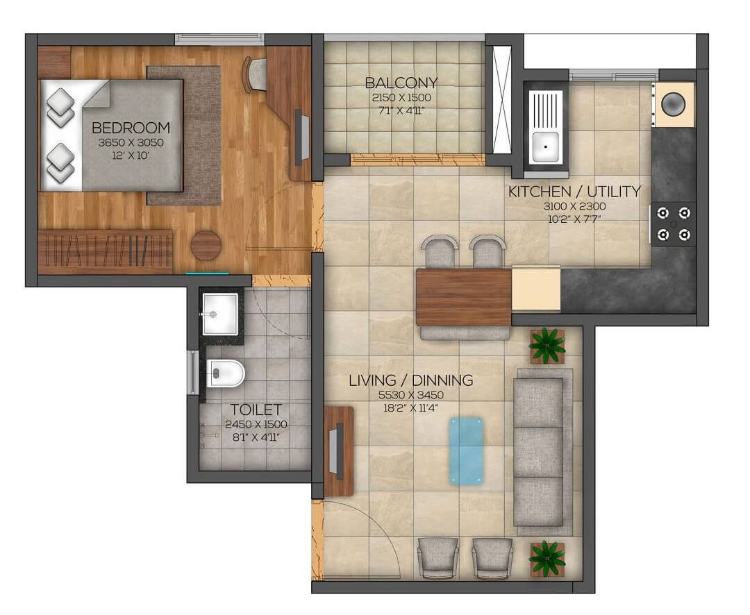  1 BHK Apartment at Brigade Cornerstone Utopia, Varthur – for Sale