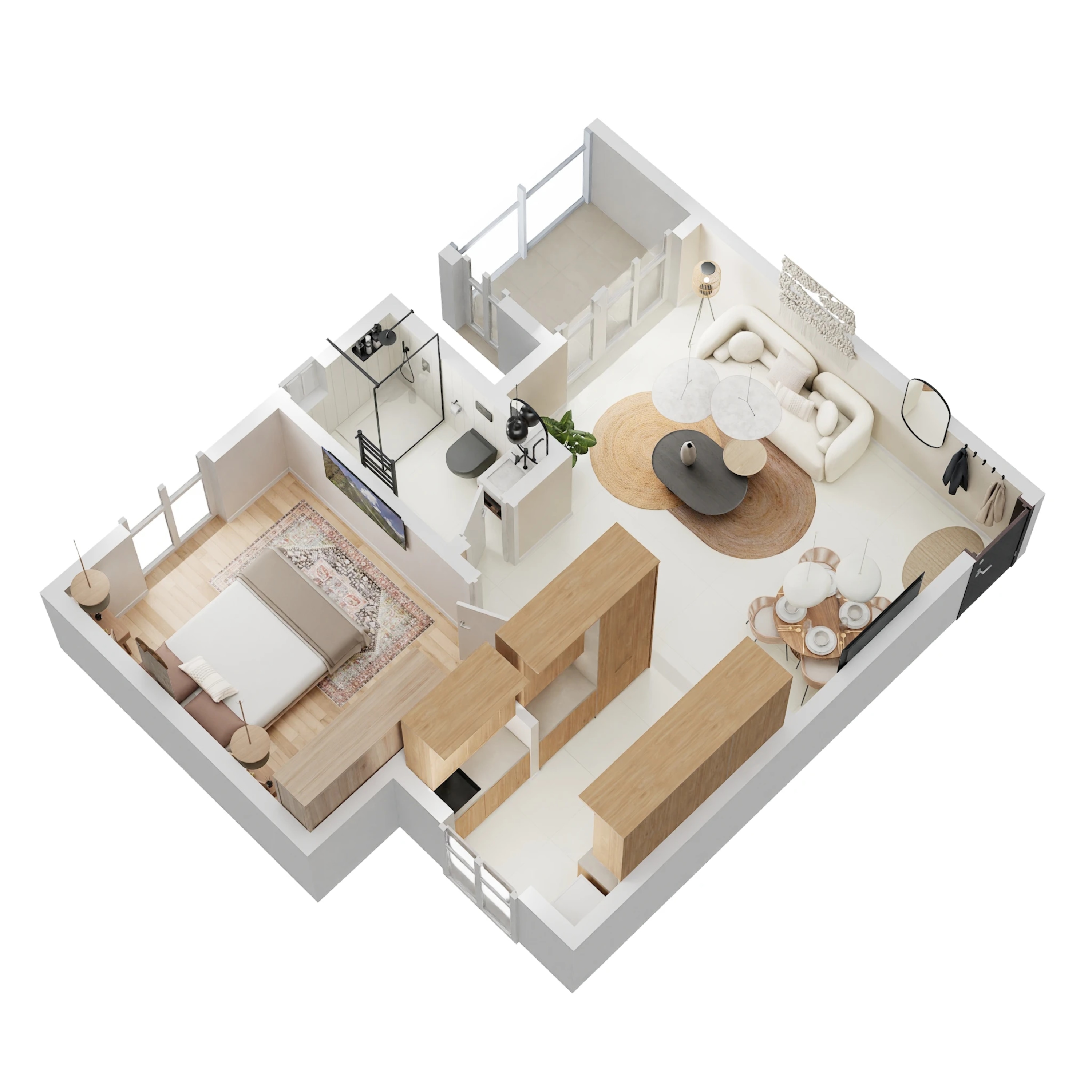 brigade utopia apartment 1bhk 451sqft 1 3d 9746