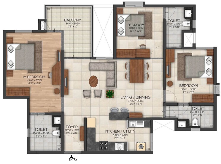Other, brigade-cornerstone-utopia 3 Bedroom 1656 Sq.Ft. Apartment In Varthur Bangalore 8760192