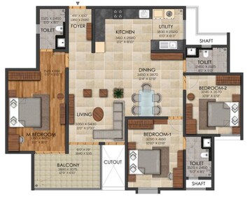  3 BHK Apartment at Brigade Cornerstone Utopia, Varthur – for Rent