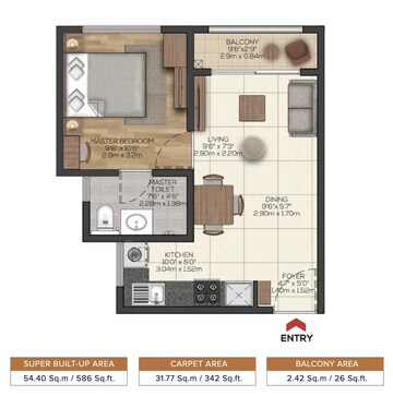  1 BHK Apartment at Brigade Valencia, Hosur Road – for Sale