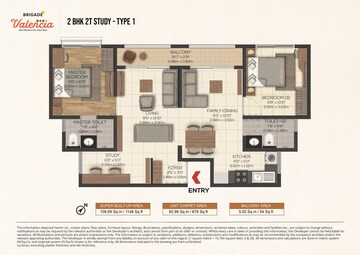  2 BHK Apartment at Brigade Valencia, Hosur Road – for Sale