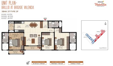  3 BHK Apartment at Brigade Valencia, Hosur Road – for Sale