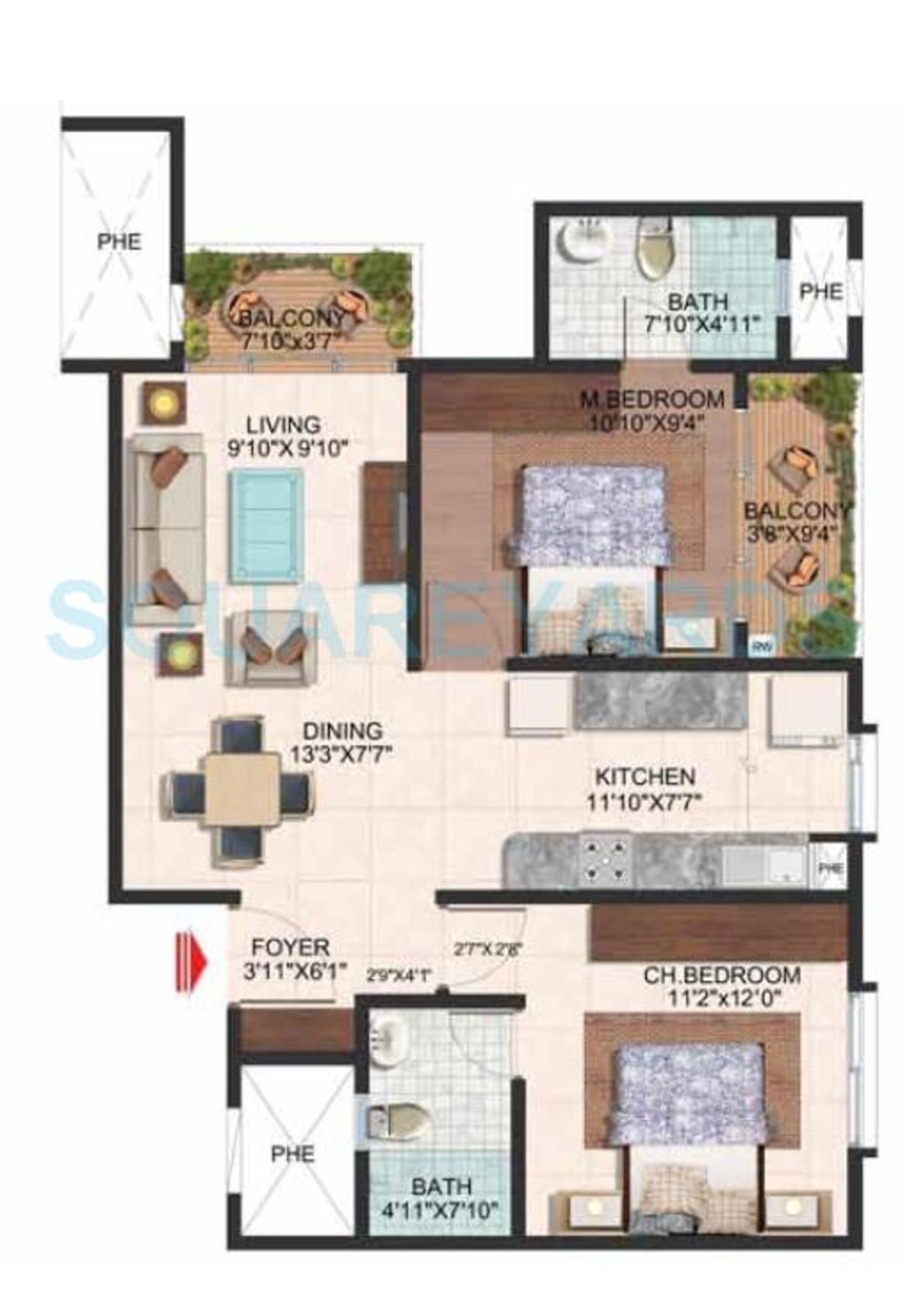 brigade wisteria at brigade meadows apartment 2bhk 1010sqft1