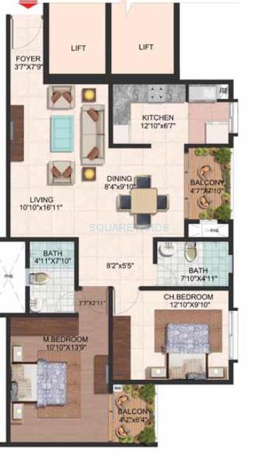 2 BHK 1210 Sq. Ft. Apartment